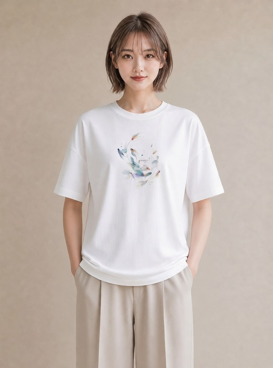 半袖Tシャツ レディース カクレクマノミ 海の生き物 海 イラスト 母娘コーデ 自分用 白T