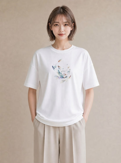 半袖Tシャツ レディース カクレクマノミ 海の生き物 海 イラスト 母娘コーデ 自分用 白T