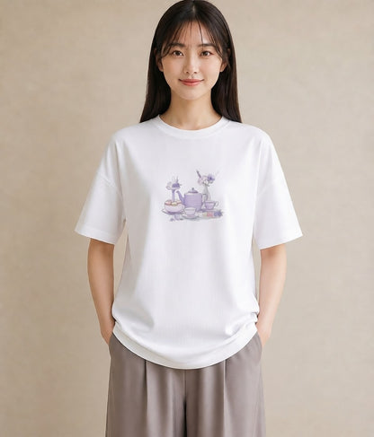 デザインTシャツ レディース 紅茶 食べ物 フード イラスト 手描き風 母娘コーデ 自分用 白T