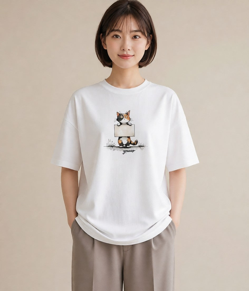 プリントTシャツ レディース 靴下猫 猫 ねこ イラスト きれいめ ホワイトデー 春服 白T