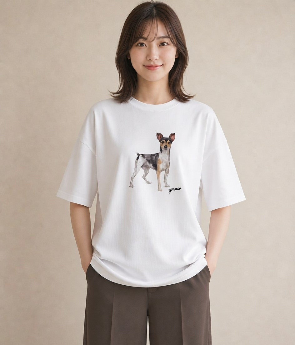 プリントTシャツ レディース 保護犬 犬 いぬ イラスト きれいめ デイリーウェア 休日 白T