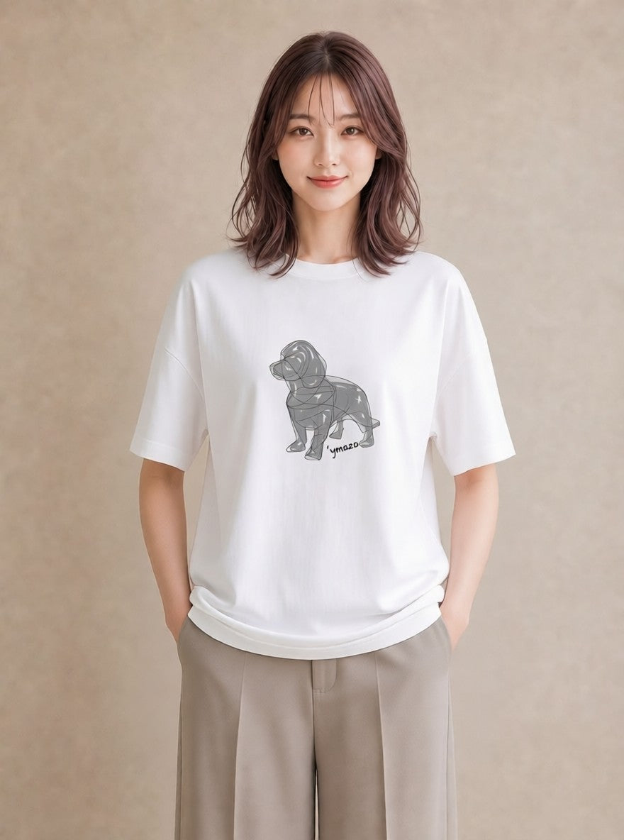 デザインTシャツ レディース 犬 いぬ わんこ イラスト ゆるコーデ おしゃれギフト 社会人 白T