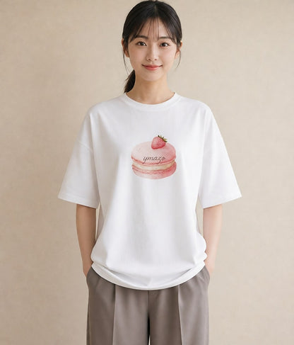 半袖Tシャツ レディース キャンディ 食べ物 フード イラスト お揃い 親子 白T