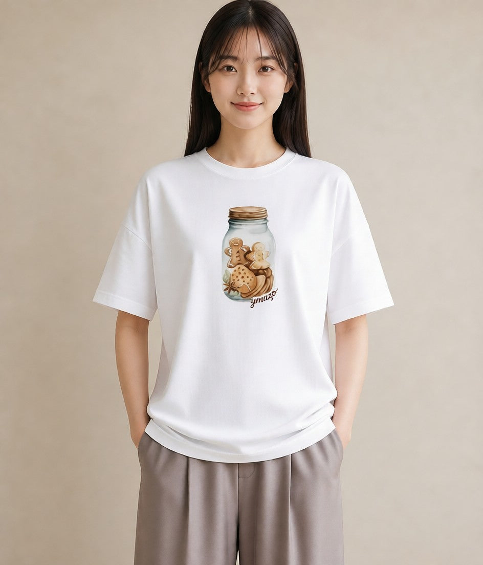 半袖Tシャツ レディース はちみつ 食べ物 フード イラスト レトロ 社会人 女性 白T