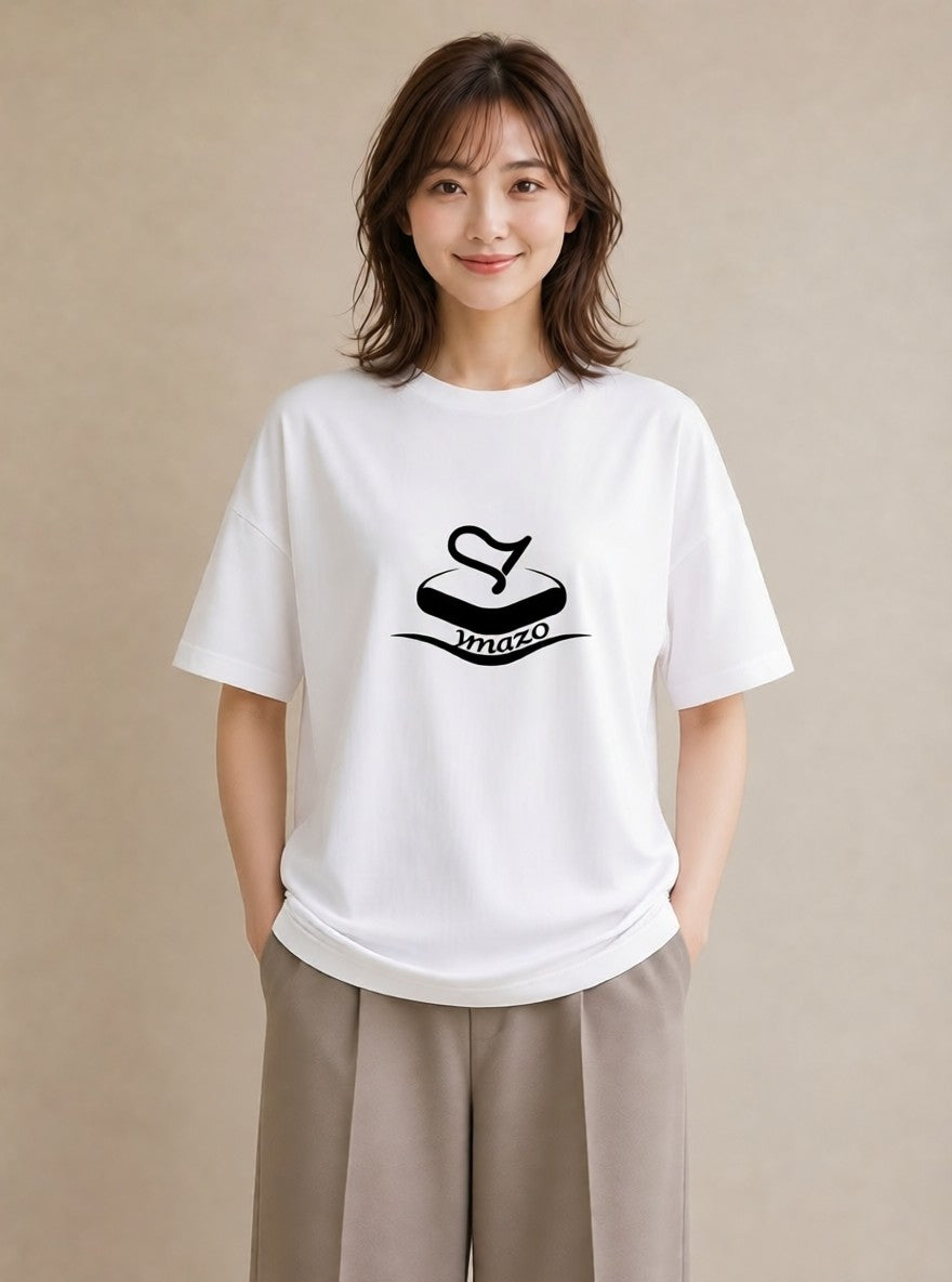 プリントTシャツ レディース カフェ カフェロゴ ロゴ イラスト ミニマル 散歩 お出かけ 白T