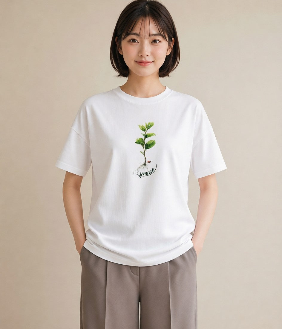 Tシャツ レディース てんとう虫 昆虫 虫 イラスト ボタニカル ルームウェア ギフト 白T