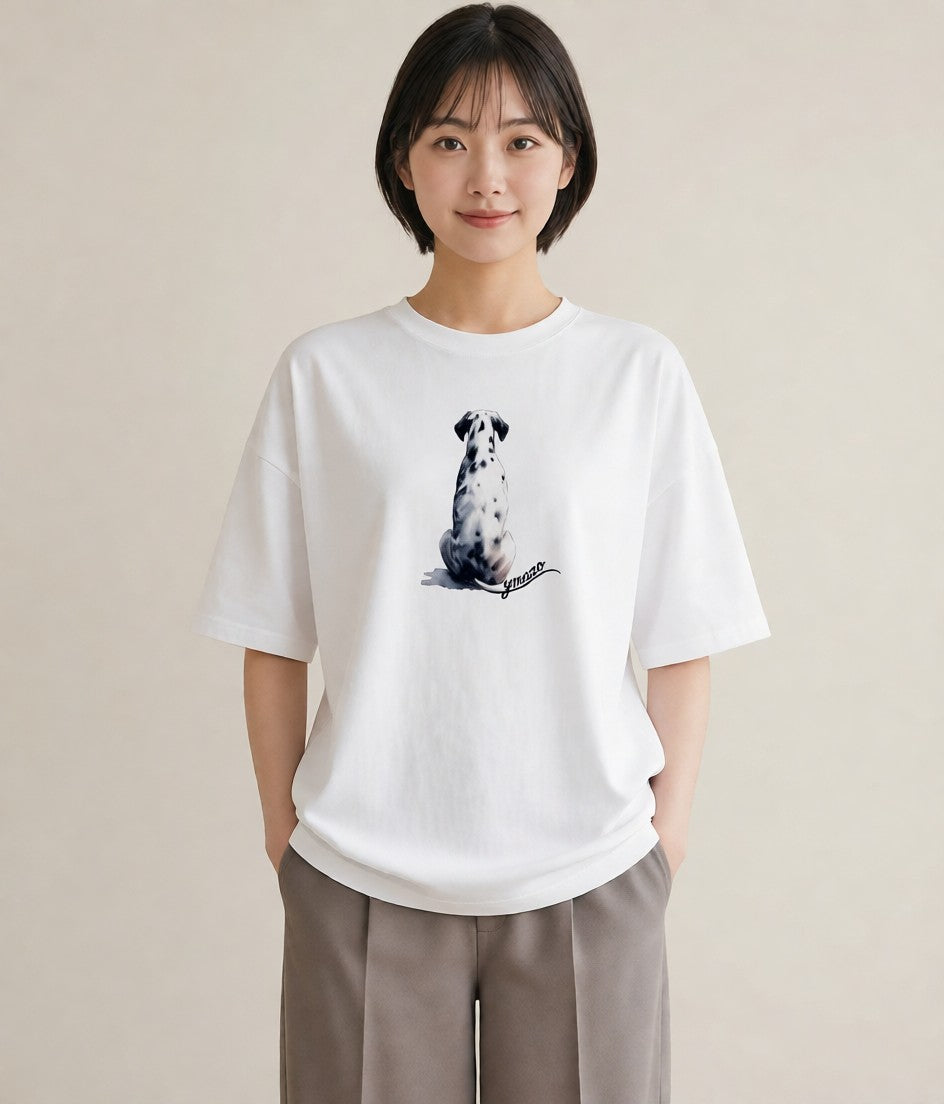 Tシャツ レディース ミックス犬 犬 いぬ イラスト 韓国風 部屋着 女性向けギフト 白T