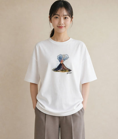 グラフィックTシャツ レディース 山 星空 宇宙 イラスト ポップ 母娘コーデ 自分用 白T
