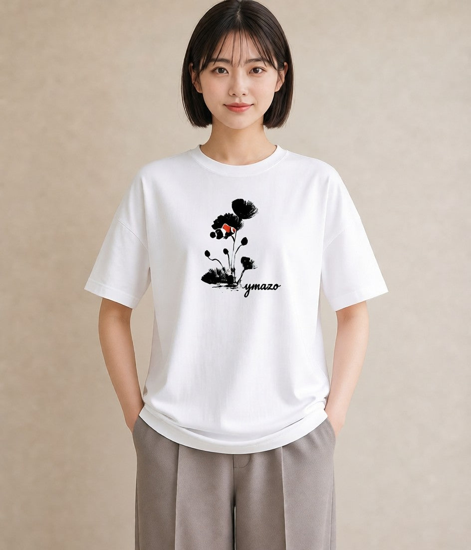 プリントTシャツ レディース 風鈴 ガラス 夏 ナチュラル アンティーク イラスト ゆるかわ 旅行用 海 白T