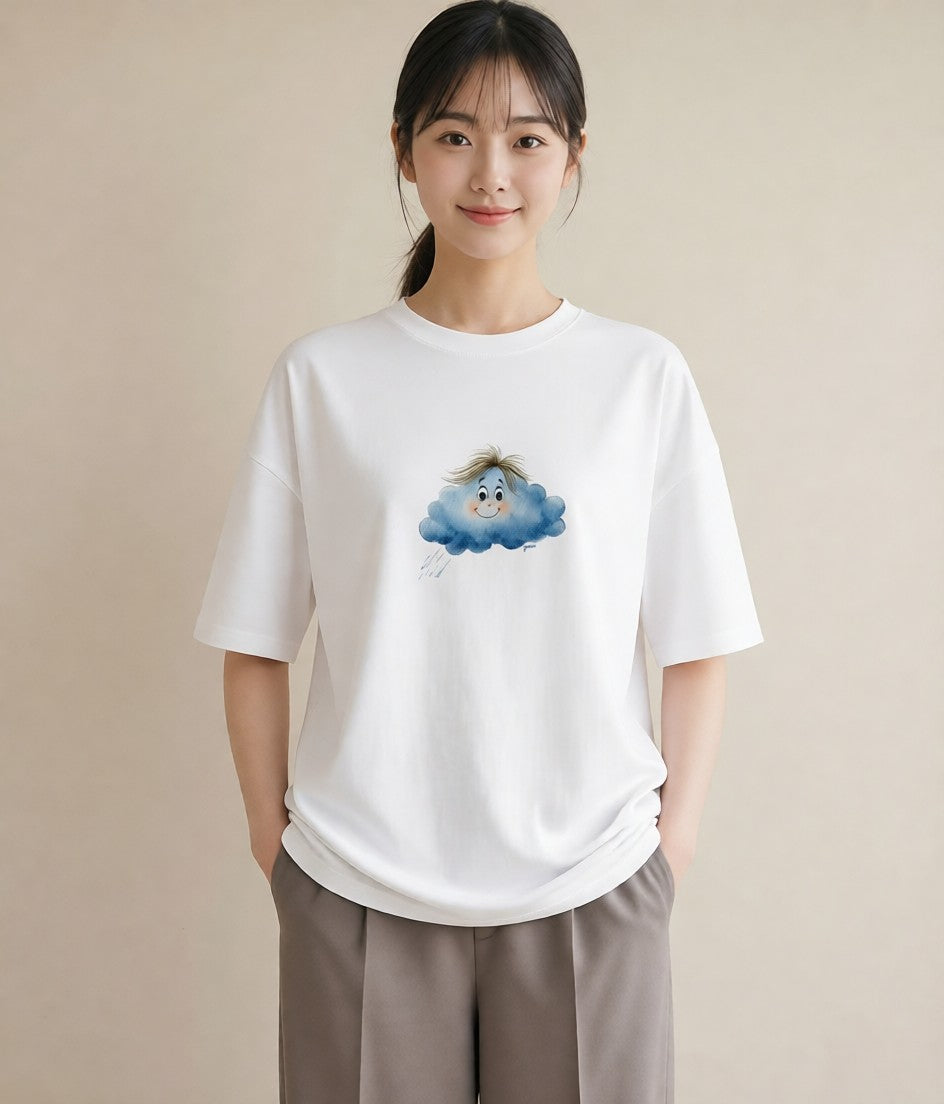 半袖Tシャツ レディース 空 星空 宇宙 イラスト 韓国風 敬老の日 ホワイトデー 白T