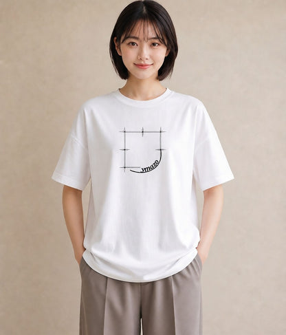 半袖Tシャツ レディース レースハンカチ レース ハンカチ ナチュラル アンティーク イラスト モード 春コーデ 姉妹 白T