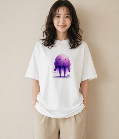 半袖Tシャツ レディース くらげ クラゲ 海の生き物 海 イラスト シック レイヤード 友達ギフト 白T