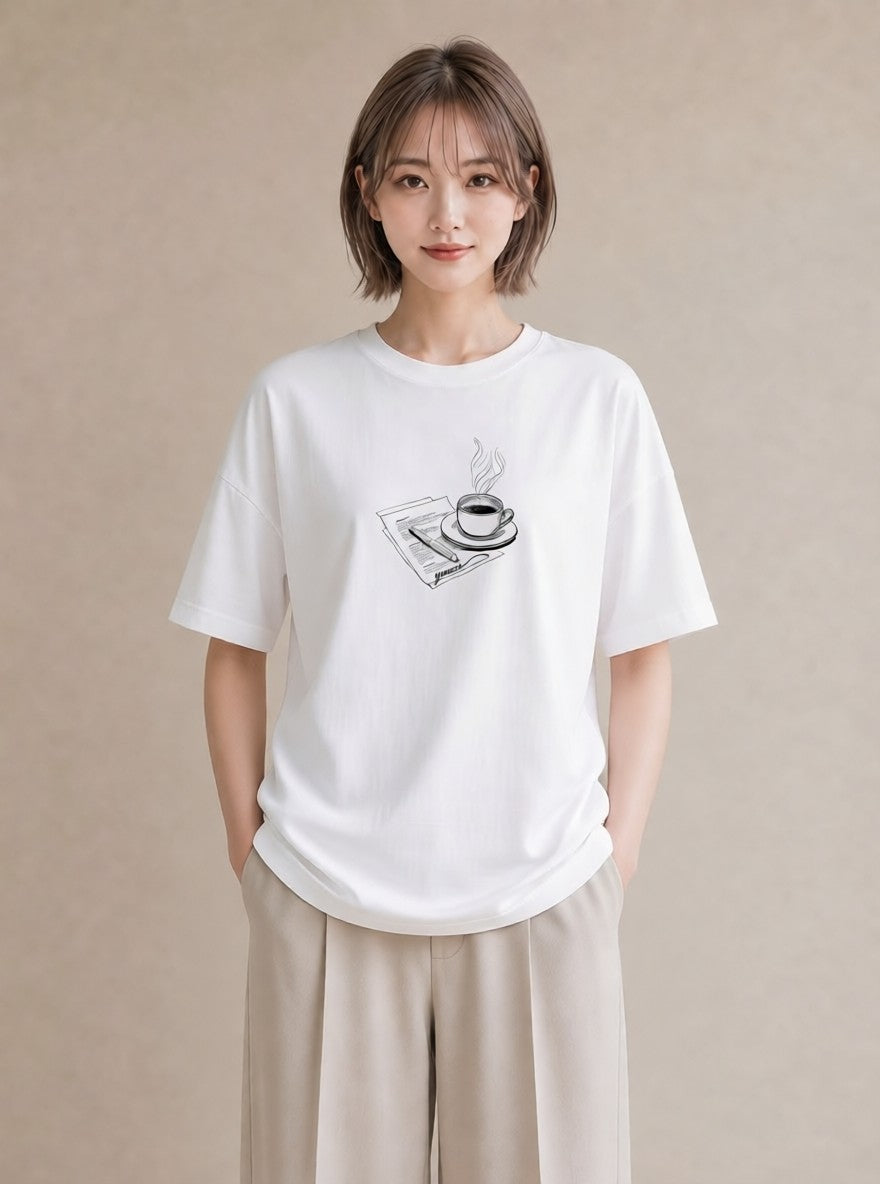 プリントTシャツ レディース 本 読書 ブック イラスト ユニーク 女子会 お揃い 白T