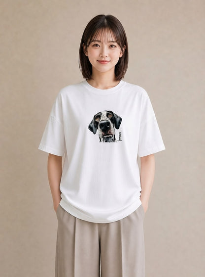 デザインTシャツ レディース ミックス犬 犬 いぬ イラスト フェミニン デート 帰省 白T
