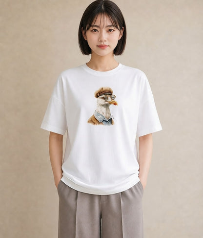 Tシャツ レディース 白文鳥 ペット 動物 イラスト 個性的 旅行用 海 白T