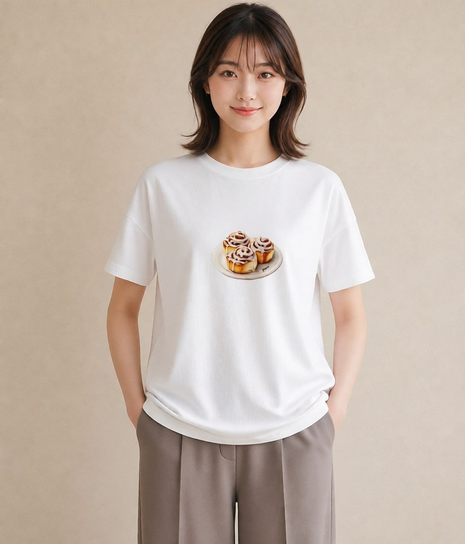 デザインTシャツ レディース クッキー 食べ物 フード イラスト シンプル 母の日 ビーチ 白T