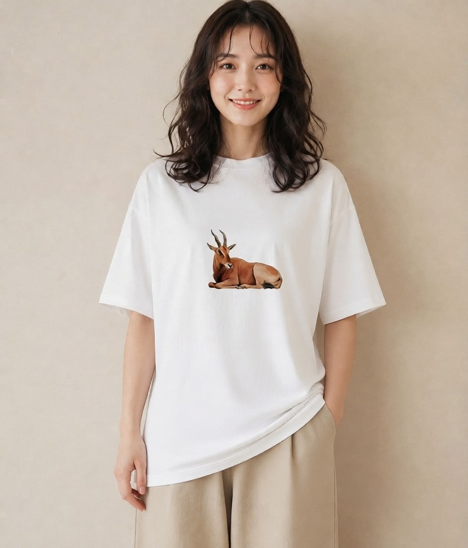 デザインTシャツ レディース カブトムシ 昆虫 虫 イラスト カジュアル ビーチ デイリーウェア 白T