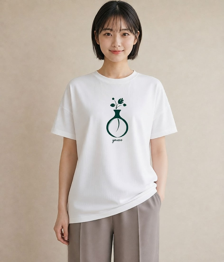 グラフィックTシャツ レディース 香水 香水瓶 パフューム イラスト 手描き風 20代 カジュアルコーデ 白T