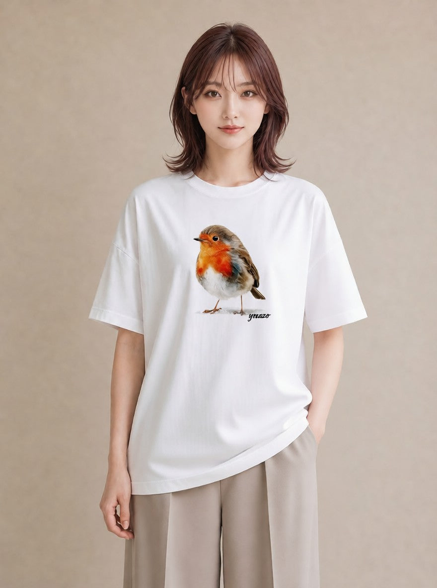 デザインTシャツ レディース ことり ペット 動物 イラスト 韓国風 敬老の日 ホワイトデー 白T