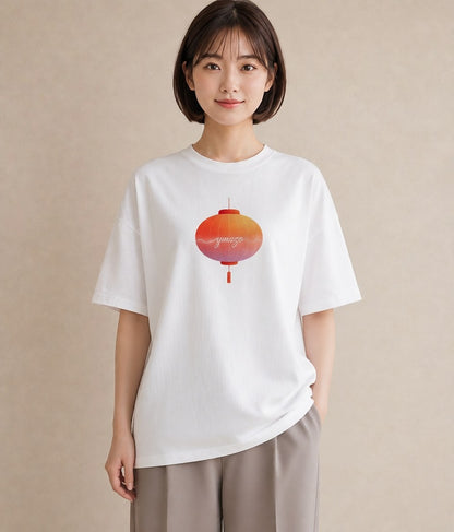 半袖Tシャツ レディース 風鈴 ガラス 夏 ナチュラル アンティーク イラスト 水彩風 カフェ服 クリスマス 白T