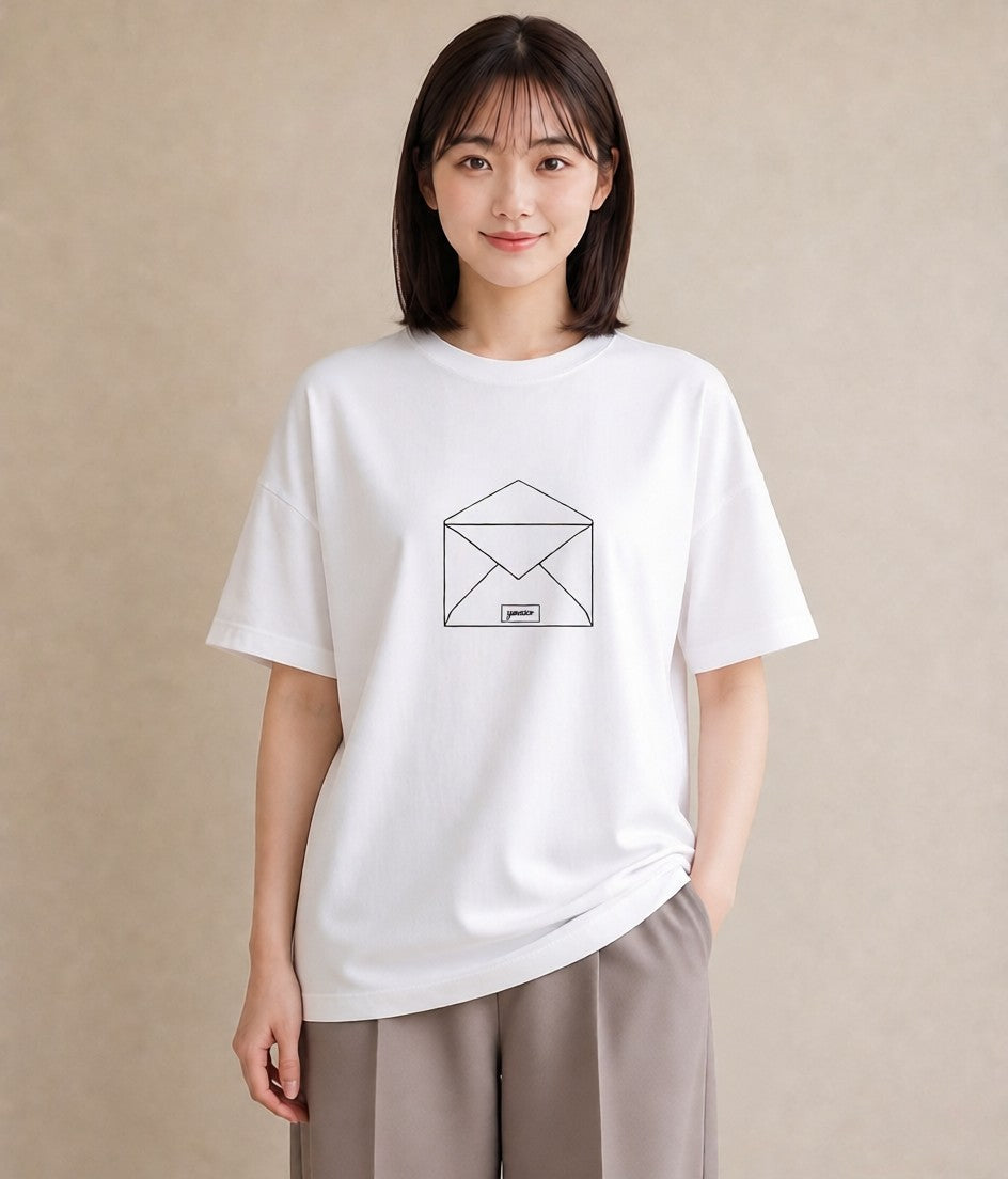 半袖Tシャツ レディース 封蝋 手紙 アンティーク ナチュラル イラスト 母の日 ビーチ 白T
