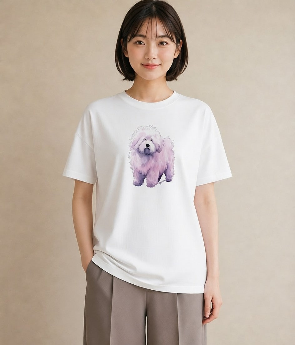 グラフィックTシャツ レディース ビションフリーゼ 犬 いぬ イラスト 北欧風 女子会 お揃い 白T