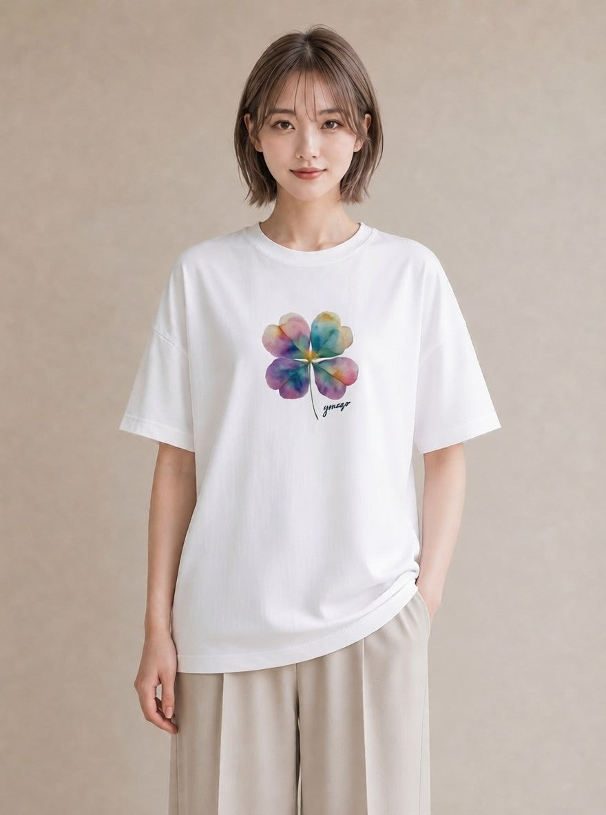 Tシャツ レディース パンジー 花 花柄 イラスト こなれ感 敬老の日 ホワイトデー 白T
