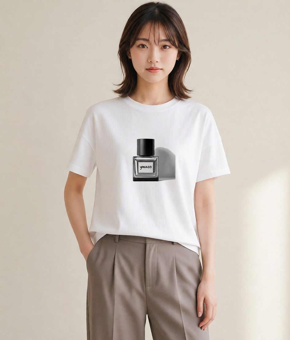 デザインTシャツ レディース 香水 香水瓶 パフューム イラスト 北欧風 旅行 母娘コーデ 白T