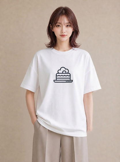 Tシャツ レディース スイーツ お菓子 デザート イラスト 北欧風 海 カフェ巡り 白T