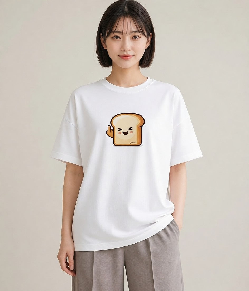 半袖Tシャツ レディース 食パン 食べ物 フード イラスト ガーリー ルームウェア ギフト 白T