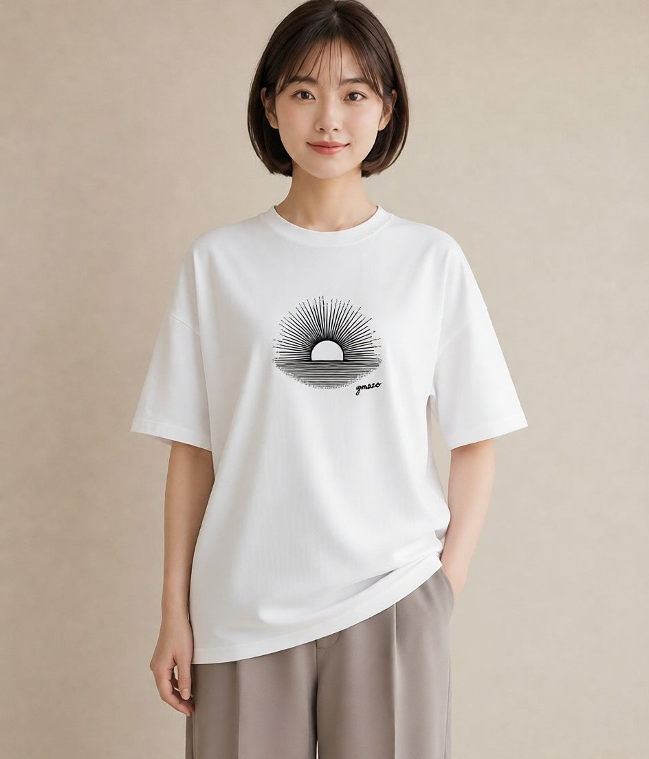 デザインTシャツ レディース 海 リゾート 夏 イラスト シック 母娘コーデ 自分用 白T