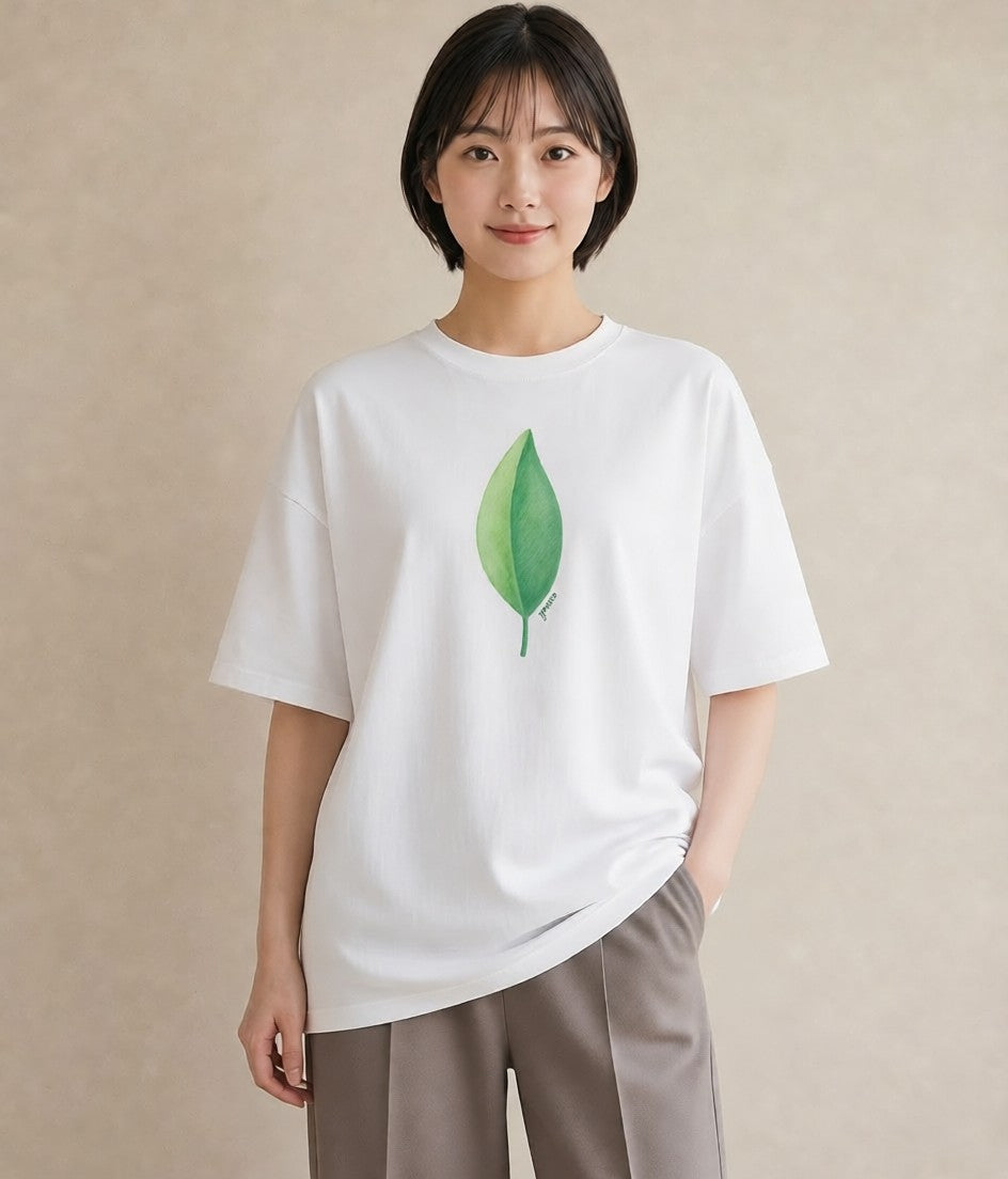 Tシャツ レディース ユーカリ 植物 ボタニカル イラスト ゆるかわ 夏コーデ 通学 白T