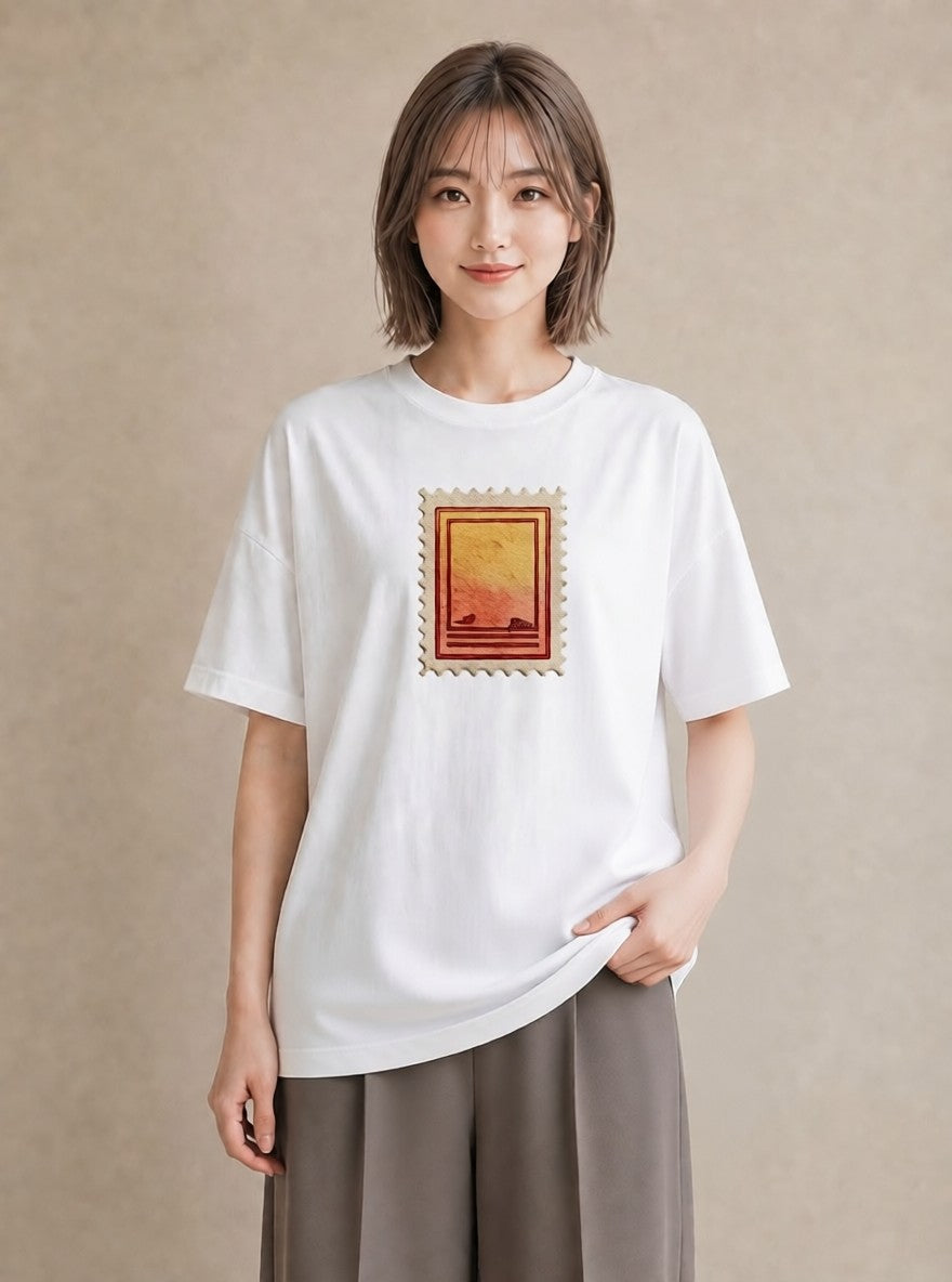 グラフィックTシャツ レディース 封蝋 手紙 アンティーク ナチュラル イラスト 可愛い 通学 誕生日プレゼント 白T