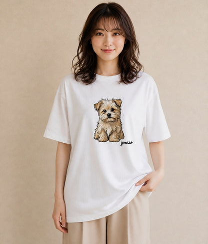 グラフィックTシャツ レディース 子犬 犬 いぬ イラスト シンプル 女性向けギフト 散歩 白T
