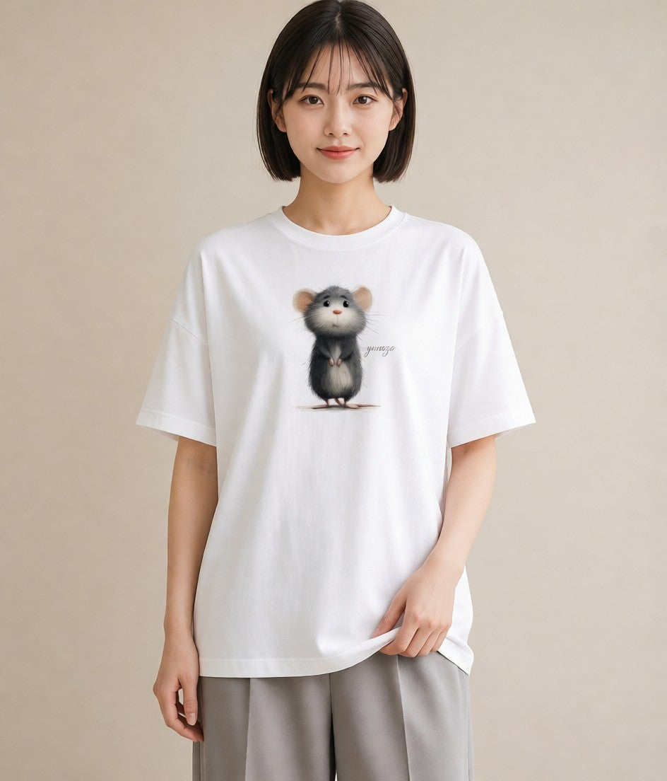 デザインTシャツ レディース チンチラ ペット 動物 イラスト ナチュラル 週末コーデ 敬老の日 白T