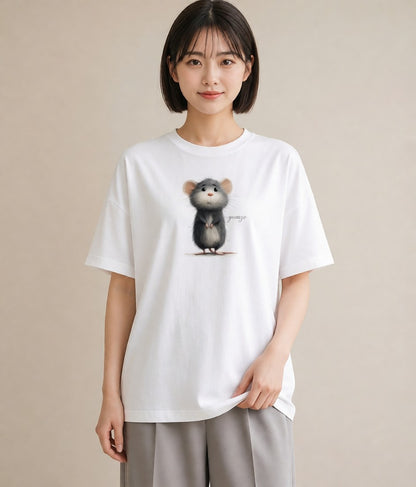 デザインTシャツ レディース チンチラ ペット 動物 イラスト ナチュラル 週末コーデ 敬老の日 白T