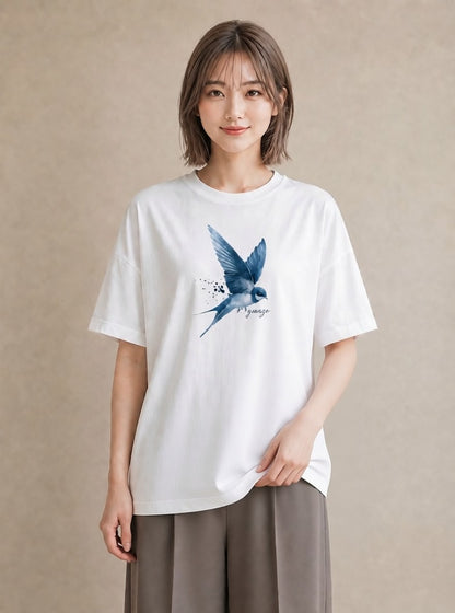 Tシャツ レディース インコ ペット 動物 イラスト こなれ感 女子会 お揃い 白T