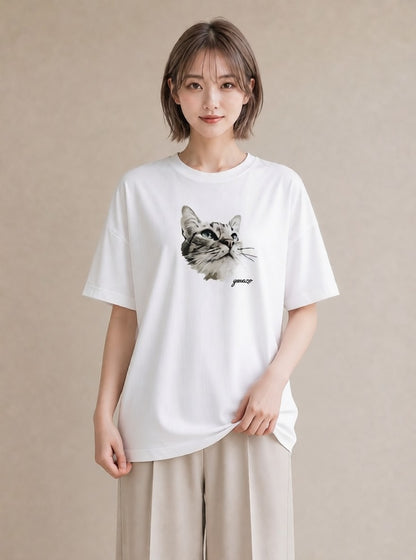半袖Tシャツ レディース シャム 猫 ねこ イラスト ヴィンテージ風 敬老の日 ホワイトデー 白T