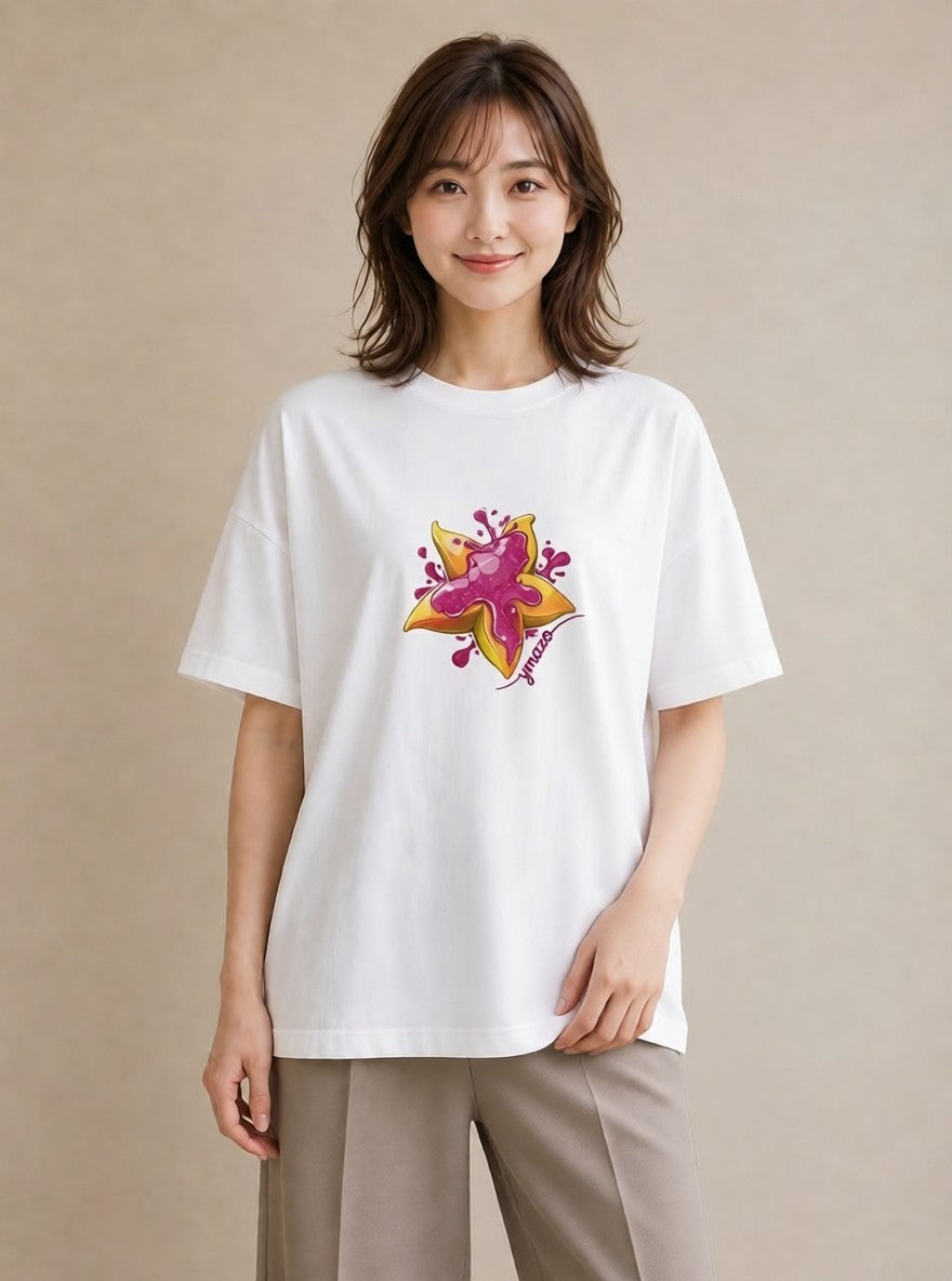 プリントTシャツ レディース ショートケーキ 食べ物 フード イラスト 線画 お出かけ 普段着 白T