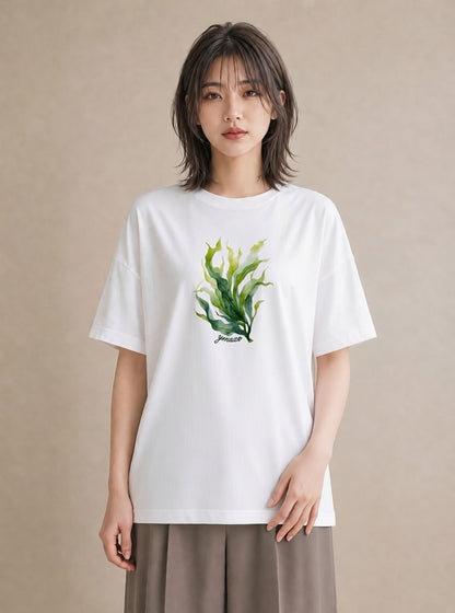 プリントTシャツ レディース シダ 植物 ボタニカル イラスト 誕生日プレゼント 綿100 白T