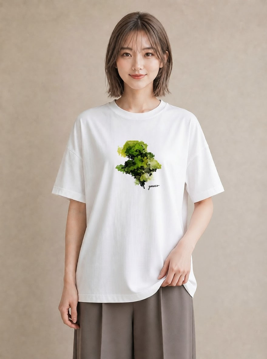 デザインTシャツ レディース 苔 植物 ボタニカル イラスト 北欧風 春コーデ 姉妹 白T