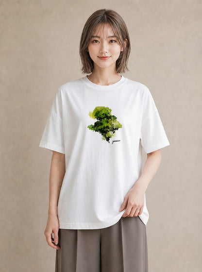 デザインTシャツ レディース 苔 植物 ボタニカル イラスト 北欧風 春コーデ 姉妹 白T