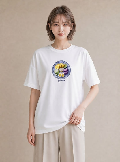 グラフィックTシャツ レディース たい焼き 食べ物 フード イラスト モード 春服 ミセス 白T