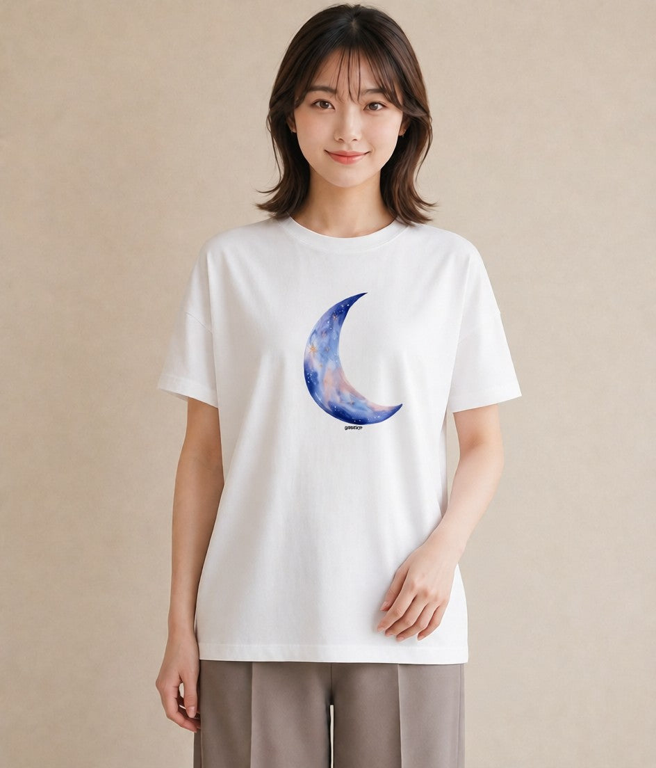 デザインTシャツ レディース 天秤座 星空 宇宙 イラスト シンプル 綿100 デート 白T