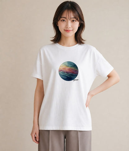 半袖Tシャツ レディース 蟹座 星空 宇宙 イラスト カジュアル 誕生日プレゼント 綿100 白T