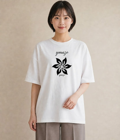 グラフィックTシャツ レディース 扇子 そよ風 ナチュラル アンティーク イラスト ガーリー 親子 20代 白T