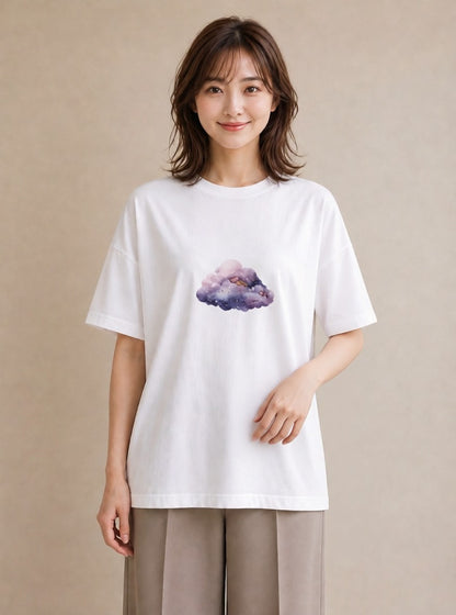 半袖Tシャツ レディース 牡牛座 星空 宇宙 イラスト 上品 綿100 デート 白T
