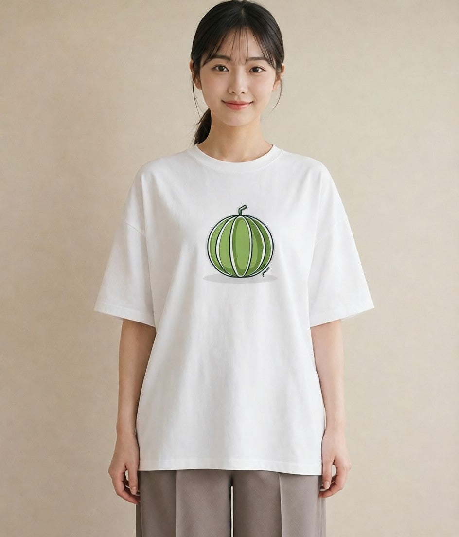 グラフィックTシャツ レディース すいか 食べ物 フード イラスト 可愛い ルームウェア ギフト 白T