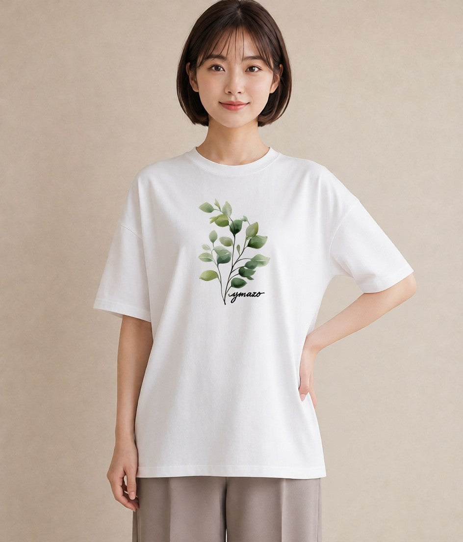グラフィックTシャツ レディース ガラス瓶 小枝 ボタニカル ナチュラル アンティーク イラスト ラフ 女性向けギフト 散歩 白T
