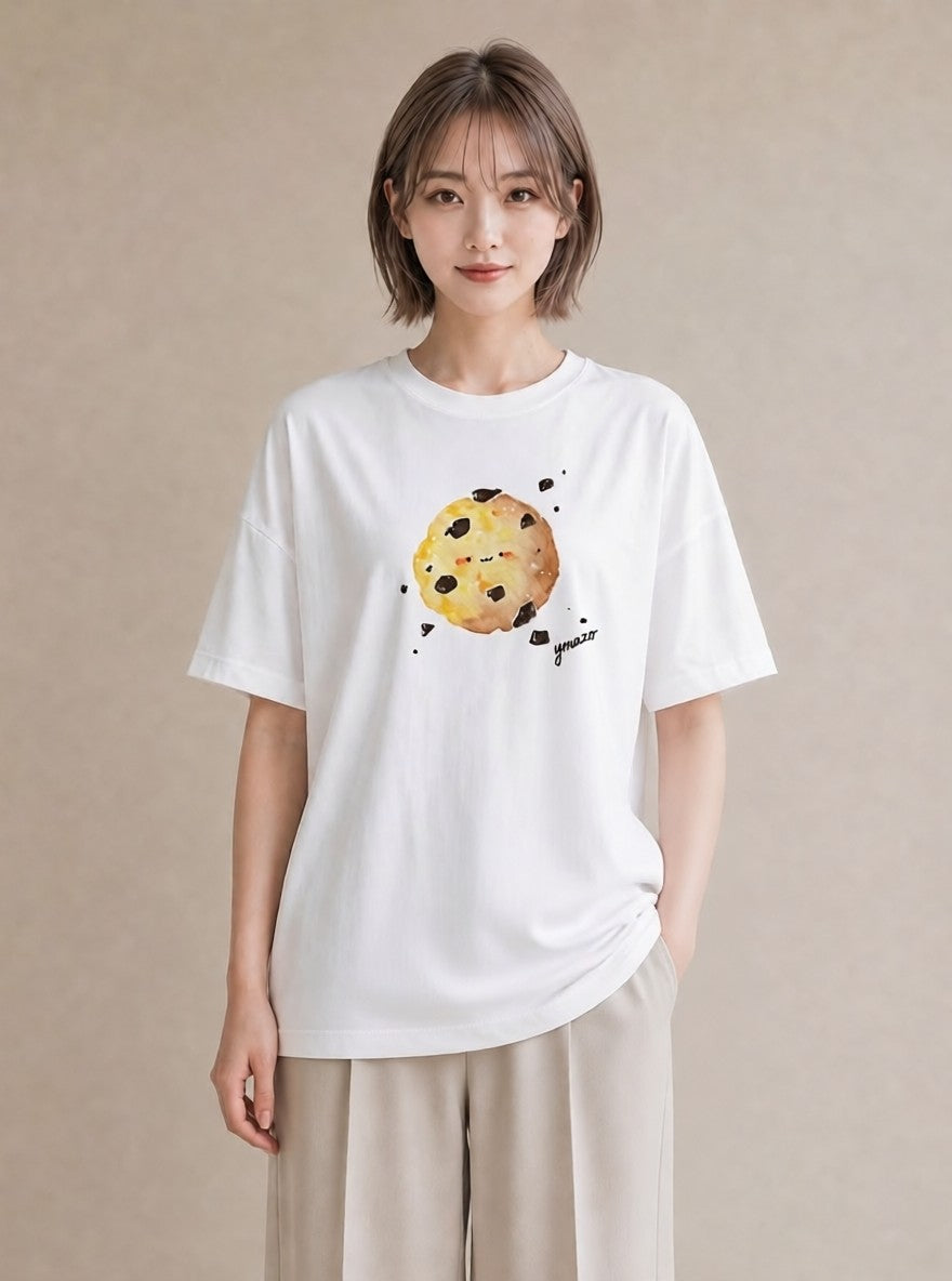 半袖Tシャツ レディース クッキー 食べ物 フード イラスト 普段使い 女子会 お揃い 白T